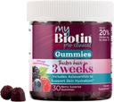 Čistota Produkty MyBiotin ProClinic Gummy - Hrubšie vlasy Od 3 týždňov a bojov Vrásky - MB40X Biotin Matrix w/Astaxantín - 40X Rozpustnejšie vs Bežné Biotin 30 Berry Gummy Chews