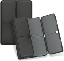 FYY Daily pilulky Organizátor, 7 kompartmentov Prenosné pilulky Prípad Travel pilulky Organizátor, [Folding Design] Pill Box pre Purse Pocket držať vitamíny, Cod Liver Oil, Doplnky a lieky-Clear Black