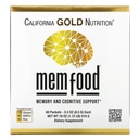 Kalifornia Gold Nutrition MEM Food, Memory & Cognitive Support with MEM Blend, L-serine, Organic Lion's Mane and Blueberry Juice Powder, 60 Pakets, 0,3 oz (8.5 g) Each