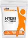 BulkSupplementments.com L-lyzín prášok - Lyzín doplnok, Essential Amino Acid, for Immune Support - Gluten Free, 1g per Serving, 500g (1,1 lbs) (Pack of 1)