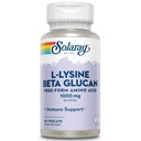 SOLARAY L-lyzín s Betaglukánom, bezplatnou formou aminokyseliny, L-lyzín 1000 mg kapsuly, Imunitná podpora Supplement, Zdravá koža a pery Podpora, 60-dňová záruka, Lab Overené, 30 Servings, 60 VegCaps