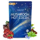 Mushroom Hot Cocoa - Reishi & L-Theanine Adaptogenic Hot Chocolate Mix with Melatonin & Glycine for Sleep Support, Stress Relief, and Relaxation, 30 Servings (1 Pack)
