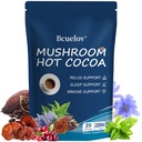 Mushroom Hot Cocoa, Cocoa Powder with Reishi Mushroom, Melatonin, Glycine, Cacao, L-Theanine, Chicory to Help Fall Asleep and Stay Asleep, 20 Servings