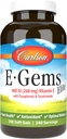 Carlson - E-Gems Elite, 400 IU vitamín E s tokoferolmi a tokotrienolmi, vitamín E kapsuly, zdravie srdca a optimálny wellness, antioxidant, vitamín E doplnok, 240 softgelov