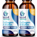 Liquid Collagen and Biotin, 2 Fl. Oz, Ultra-Silný kolagén Doplnky pre ženy, Keto Friendly Biotin pre rast vlasov Ženy, nechty, & Kožné vitamíny B7 Collageno Peptides