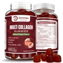 Zammex Multi Collagen Peptides Gummies (typ 1, 2, 3, 5 a 10), 30 Servings, Anti-Aging Collagen Gummy Supplements for Women&Men with Biotin Vitamin C, Hyaluronic Acid, Peach Flavor