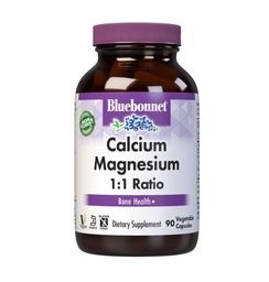 BlueBonnet Calcium Magnézium 1:1 Pomer Vegetariánske kapsuly, 90 Počet