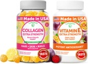 Lunakai Collagen a vitamín E Gumies Bundle - Non-GMO proti starnutiu doplnkov pre mužov a ženy - Prírodné Gumičky s vitamínom C & 250 mg prírodné VIT E