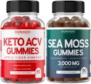 Keto ACV Gummies (60 gróf) Advanced Weight Loss Formula a Irish Sea Moss Gummies (90 gróf) s Bladderwrack & Burdock Root pre štítnu žľazu, Energy & Immune Support - Non GMO, Vegan Safe & Made in US