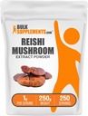 BulkSupplementments.com Reishi Mushroom Extract Powder - Reishi Mushroom Powder, Supplement for Celková studňa-Being - bez lepidla, 1g per Serving, 250g (8,8 oz) (Pack of 1)