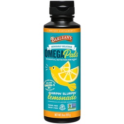 Barlean's Omega 3 Fish Oil Liquid Supplement for Kids, Chirpin' Slurpin' Lemonade, 540 mg EPA a DHA Mastné kyseliny, 8 oz