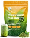 KIKI Green Mushroom Matcha Powder Super Blend 4 oz - Mushroom Coffee Alternative for Better Energy, Focus, Immunity - with Lion's Mane, Chaga, Reishi, Cordyceps