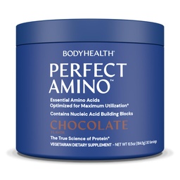 TeloHealth PerfectAmino Powder - BCAA a EAA Powder pre pred a po tréningu - Amino Acid Energy Drink pre mužov a ženy na podporu chudého svalového tkaniva a zotavenie - Čokoláda - 30 porcií