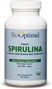 BioOptimal Organic Spirulina Tablety - Organické, non-GMO, žiadne prísady alebo plnidlá - 500mg Premium Quality Dietary Supplement with Vitamíny, Minerály, & Antioxidanty (240 tabliet)