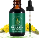 Mullein kvapky pre Pľúca 2 Fl Oz, Natural Mullein Leaf kvapky, rýchla absorpcia Tekuté Mullein Extract Supplement, Pľúcne čistenie, 1 mesiac dodávky
