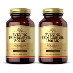 Solgar Evening Primrose Oil 1300 mg, 60 Softgels (Pack of 2) - Promotes Healthy Skin - Nutritional Support for Women - Non-GMO, Gluten Free, Dairy Free - 120 Total Servings