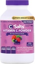 C-Salty vitamín C prášok doplnok - 100% čistá vysoká dávka pufrovaný vitamín C prášok na imunitnú podporu - organické, bez cukru, vegán, non-GMO, Žalúdok-Priateľne, zmiešané Berry 26oz
