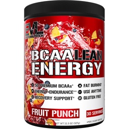 EVL BCAA Lean Energy Powder - Pred tréningom Green Tea Fat Burner Podpora s BCAA Aminokyseliny a čisté Energizers - BCAA Powder Post Workout Recovery Nápoj na chudnutie svalovej hmoty - Ovocie Punch