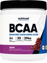 Nutricost BCAA Powder (Grape, 30 Servings) - Optimálny pomer 2:1:1, Vegetarián, non-GMO