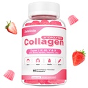 Kolagén Gummy pre ženy Muži, Hydrolyzovaný kolagén Peptid typu I,II,III,V,X s biotínom, Vitamín C A B D E pre nechty kože J0ints, Imunity Energy Digestion, bez cukru, 60 Počet