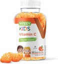 Viteey Kids Vitamín C Gumies - Imunitná podpora pre deti, batoľatá, & Teens - Vegan, Želatína zadarmo, bez lepku, GMO zadarmo - Chutný chutný pomaranč Ochutená imunita Gummy