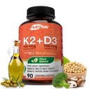 NutriFlair Vitamíny D3 (5000iu/125mcg) + K2 (ako Mk7) - Vyrobené s rastlinnými zložkami Plus BioPine Black Pepper Extract, 90 Kapsule - podporuje zdravé imunitné, srdce a zdravie - NeGMO pilulky