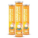 nutrazul Immune Triple Action Šumivé tablety s vitamínom C 1000 mg, vitamínom D, zinkom, podpornou dennou rutinou, bez lepidla, bez cukru, bez laktózy, pomarančovou príchuťou, 20 tabliet, (balenie 3)