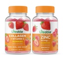 Životaschopný kolagén a vitamín C + zinok 50 mg, Gummy Bundle - veľké ochutnávky, vitamínové doplnky, bez lepku, bez GMO, žuvacia Gumma