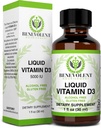 Benevolentná výživa Vitamín D3 kvapká 5000 IU - Silný a účinný 1000 IU na kvapku - Rýchly absorbačný tekutý diétny doplnok - 100% alkohol a bez lepku