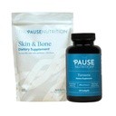 The 'Pause Life Turmeric + Skin & Bone Bundle, Collagen Peptides with Hyaluronic Acid & Vitamin C for Skin, Hair, & Nails, paired with Curcumin for Joint & Bone Wellness, 60 Softgels & 12 OZ Powder