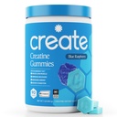 Creatin monohydrate Gummies pre mužov a ženy, Boost Focus, sila, a vytrvalosť, Anti-Melting Formula, Vegan, Gluten-free, non-GMO, 1,5 g kreatínu na Gummy (Modrá malina, 90 ct)