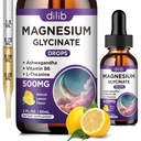 Horčík Glycinát Supplement, Magnézium Tekuté kvapky s horčíkom Glycinát 500mg Vitamín B6, Ashwagandha, L - Theanine, Kamilka -Podpora Relief stresu, Kosť, svalovina, Mood Vegan