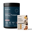Gainful Collagen Whey Protein Powder & Sweet Treat Flavor Bundle, 21g Protein, Supports Muscle Recovery, Joint Health, & Skin Hydration with Grass-Fed Collagen Peptides, 14 Servings + 14 Flavor Sticks