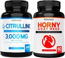 L Citrulín (240 kapsúl) L Arginín a oxid dusnatý od Výdrž a výkon pre tréningy a trávu Horny Koza (60 kapsúl) Premium Hornygoatweed & Icariin Epimedium - Vegan & USA Made