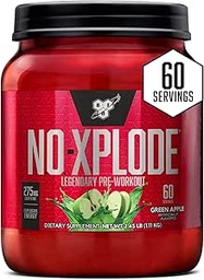 BSN N.O.-XPLODE prášok pred tréningom, Energetický doplnok pre mužov a ženy s kreatínom a Beta-Alanine, Chuť: zelené jablko, 60 Servisov