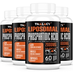 2000mg Liposomal Phosphatidic Acid Muscle Builder (PA), High Absorption Muscle Building Supplements for Men & Women | Muscle Gainer, mTOR Protein Synthesis & Lean Muscle, Strength, 4 Pack