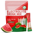Elektrolyty práškové balíčky - bez cukru, prirodzene ochutené, 10 Electrolytov a vitamínov Electrolytový nápoj Mix - Vodové melónové príchute, Keto Friendly, Vegan, Non- GMO, 18 Paketov