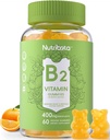 Vitamín B2 bez cukru Gummies- Riboflavín 400mg 200mg s horčíkom, CoQ10 pre dospelých a deti, Vegan, 60 Počet