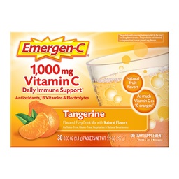 Emergen- C 1000 mg Vitamín C Imunitná podpora Prášok Tangerine 30CT zahŕňa zinok, mangán, 7 B Vitamíny a elektrolyty pre Späť do školy Essentials