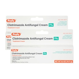 Rugby Clotrimazole Antifungal Cream 1% - Treatment Cream - Helps Provide Soothing Itchy Skin Relief - 0.5 Oz. (2 Pack)