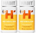 Habit metabolizmus doplnok 2 Balenie (120 Kapsule) - Podpora Tráviace zdravie a metabolizmus, vitamín B12, selén, Chróm, jablkový Cider Ocogar, Vegan, non-GMO