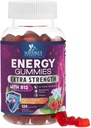 Energetické Gummy 1000mcg - s vitamínom B12, Zelený čaj Prírodné kofeíny Podpora, Denné energetické Gumies - Delicious Berry Flavor B12 Chewable Cvičenie Supplement for Running Cycling & Sports - 120 Žuvačky