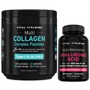 Vital Vitamins Multi-Collagen Powder 30 Servings + Hyaluronic Acid Capsules 60 ct