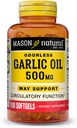 MASON NATURAL Cesnakový olej 500 mg bez zápachu Allium sativum doplnok - podporuje zdravé obehové funkcie, 100 Softgels