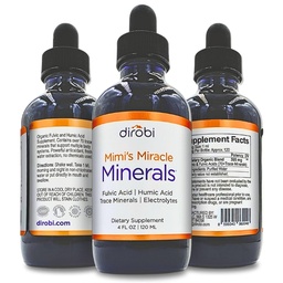 Dirobi Mimi's Miracle Minerals Kyselina fulvová Kyselina Humová - Minerálne zmes kvapky Supplement, Tekuté stopové minerály 70 Iónové minerály - Organická rastlina Odvodená (4 oz 120 Day Supply)...