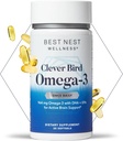 Najlepšie Nest Wellness Omega-3 Softgels - Rybí olej doplnok podporuje zdravie mozgu - Nutričná podpora pre matky - EPA & DHA Supplement Aids Imunitný systém Zdravie - 30 Softgels