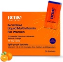 BeMe Tekuté multivitamíny pre ženy - Pokročilý systém tekutej výživy s 13 vitamínmi a 4 minerálmi - Slúžte a Go Vrecká, non-GMO, Orange Flavor (30 vrecko)