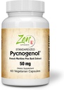 Zen Doplnky Pycnogenol 50mg - Štandardizovaný francúzsky námorný Pine Bark extrakt pre antioxidant a zápal Podpora - Non-GMO, Gluten & Soy Free 60-Vegcaps