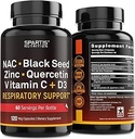 NAC 600mg Black Seed 500mg Pikolinát zinočnatý Quercetin Vitamín C Respiračná podpora vitamínu D3