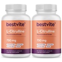 BESTVITE L- citrulín 750 mg v kapsule (240 Vegetariánskych kapsúl) (120 x 2) - žiadne stearáty - žiadny kremík - žiadne výplne - Non GMO - Gluten Free - Vegan